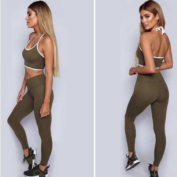 Pants - Last L!!! Green cozy yoga workout set